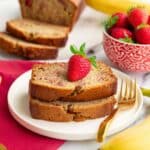 Strawberry Banana Bread with a Sweet Strawberry Swirl Recipe