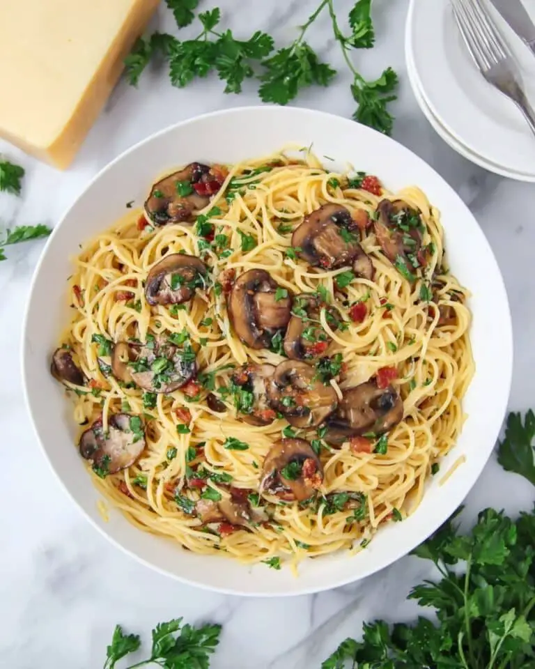 Mushroom Carbonara with Pancetta Recipe