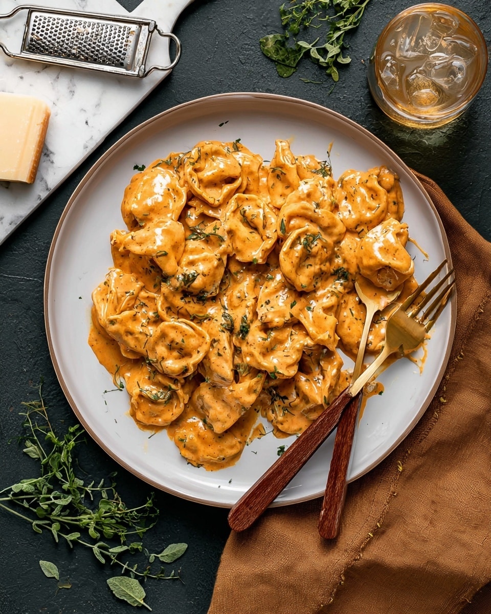 A beige cast iron pan filled with a thick, creamy orange-yellow sauce with visible small green herb pieces and chunks of ingredients mixed in. Two large pieces sit submerged in the sauce near the center. A wooden spoon rests inside the pan on the right side, coated with the same sauce. The pan handle extends downward, partially covered by a crumpled light brown cloth. The pan is placed on a white marbled surface. Photo taken with an iphone --ar 4:5 --v 7