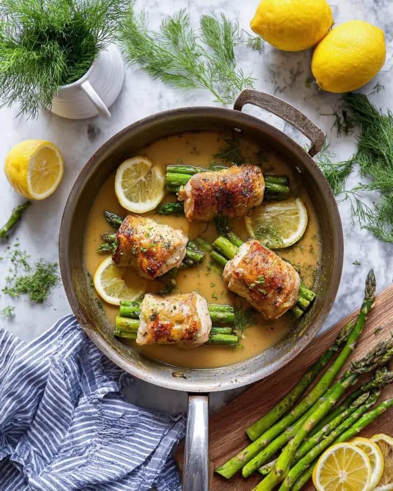 Asparagus Chicken Roll-Ups with Lemon Sauce Recipe