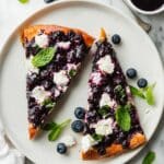 Flatbread with Hot Honey, Blueberries, Feta, and Ricotta Recipe