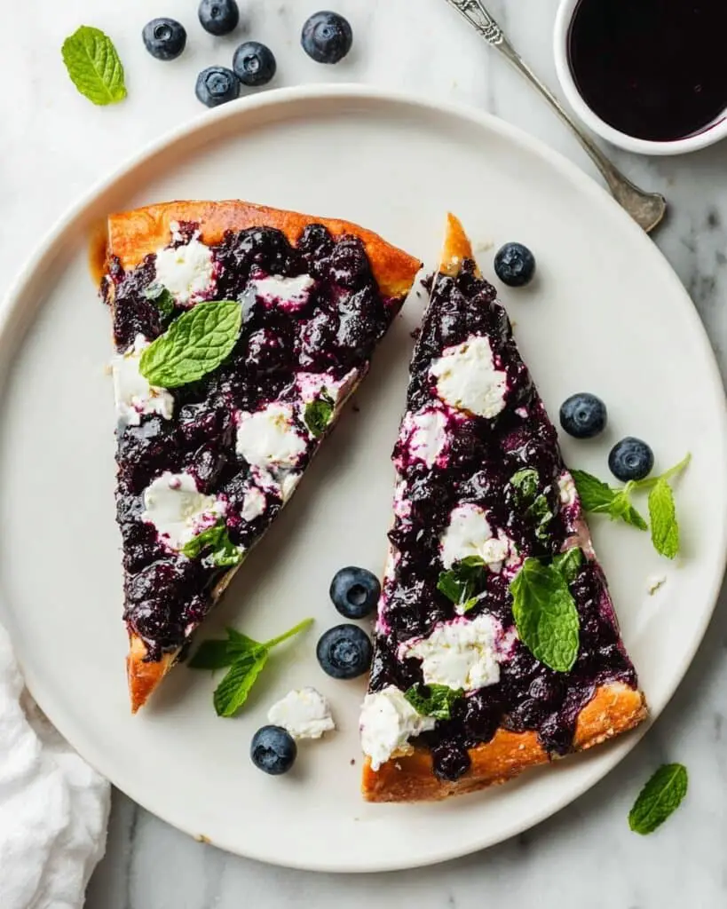 Flatbread with Hot Honey, Blueberries, Feta, and Ricotta Recipe