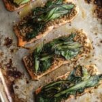 Ramp-Covered Salmon with Pesto and Toasted Breadcrumbs Recipe