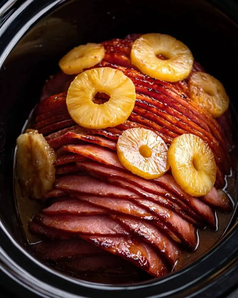 Slow Cooker Ham with Pineapple and Brown Sugar Recipe