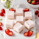 No Bake Strawberry Cheesecake Bars Recipe