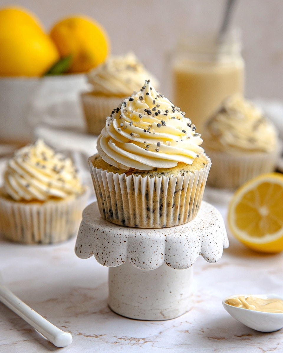 A white bowl with blue lines and small blue flower patterns holds a swirl of cream with a smooth, soft texture in light yellow and white tones, layered in a tall, pointed peak shape. In the blurred background, whole and halved bright yellow lemons rest on a white marbled surface, adding a fresh, vibrant contrast to the creamy dessert in the bowl. photo taken with an iphone --ar 4:5 --v 7