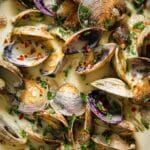 Garlic Butter Clams with White Wine Cream Sauce Recipe
