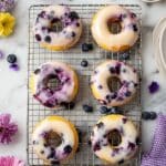 Blueberry Donuts with Lemon and Blueberry Glazes Recipe