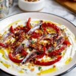 Stracciatella with Anchovies & Balsamic Peppers Recipe