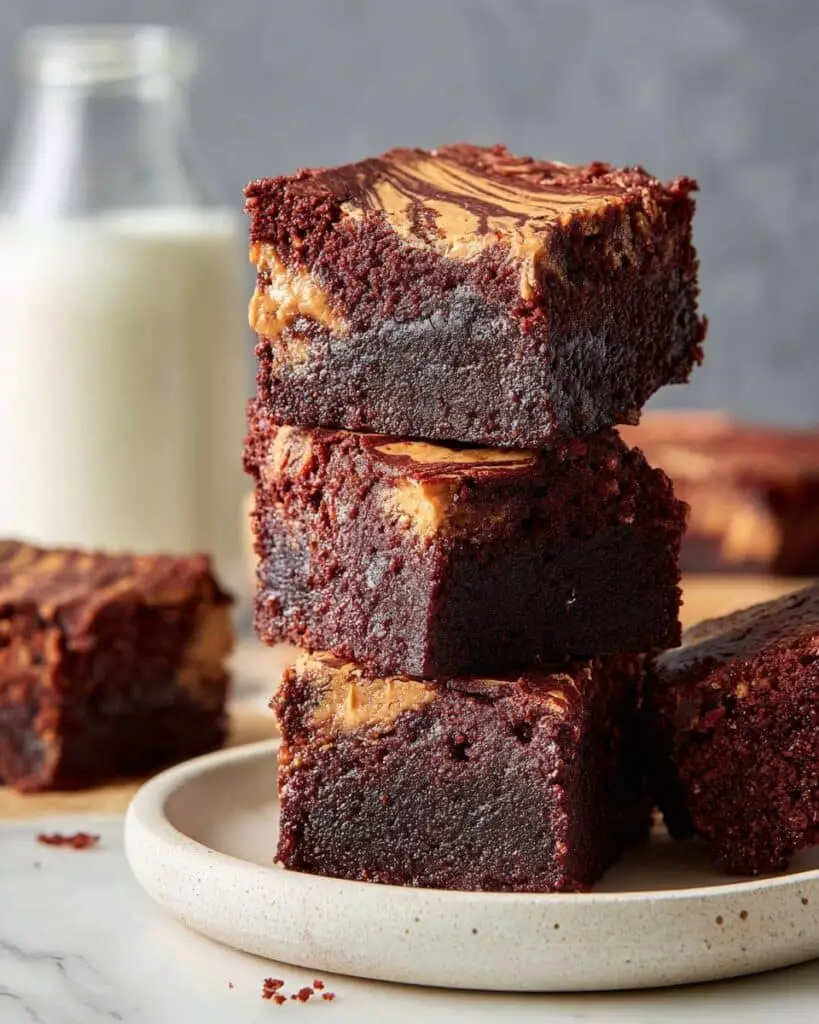Red Velvet Brownies with White Chocolate Swirl Recipe