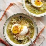 Green and Garlicky Ramp Soup with Soft-Boiled Eggs Recipe