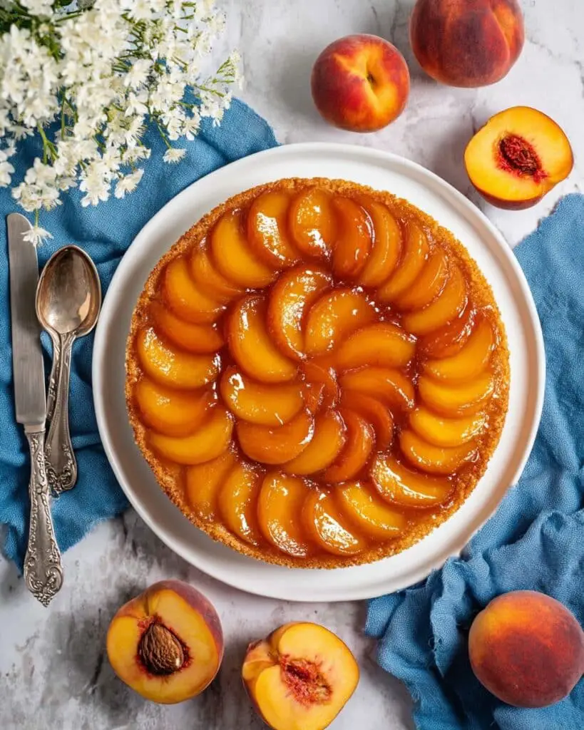 Peach Bourbon Upside-Down Cake Recipe