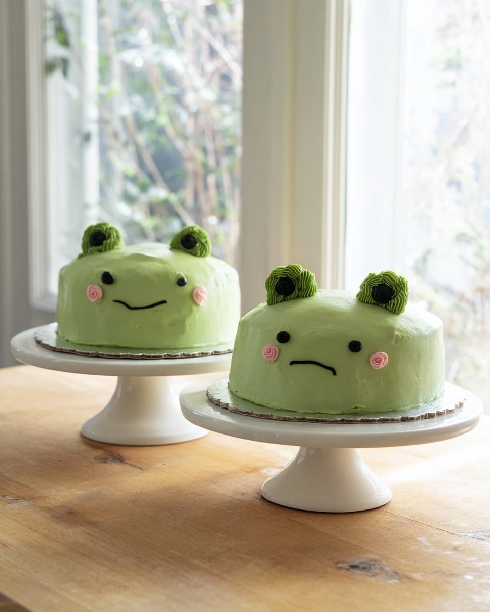 Matcha Frog Cake with Whipped Cream Frosting Recipe