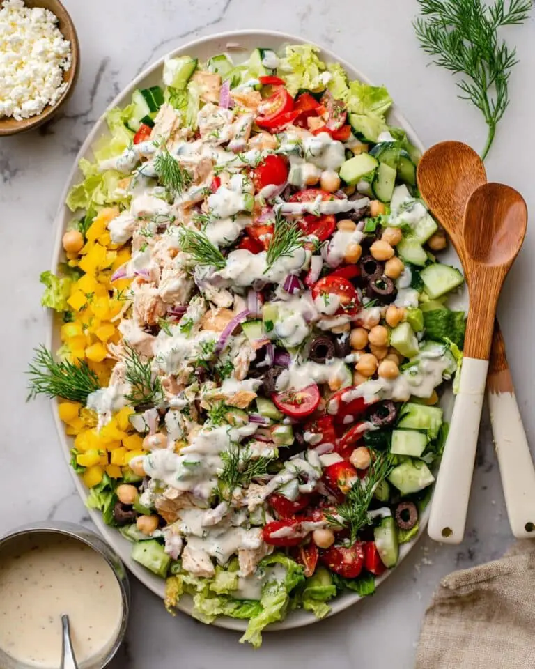 Chopped Greek Salad with Creamy Lemon Vinaigrette Recipe