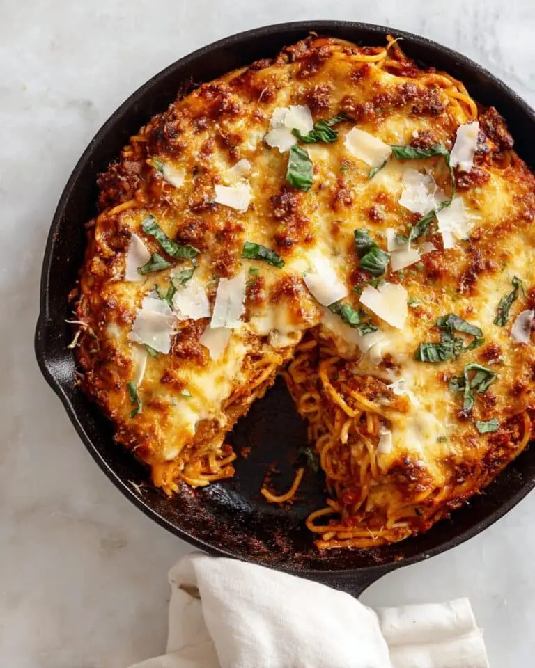 Meaty Skillet Bucatini Pie Recipe