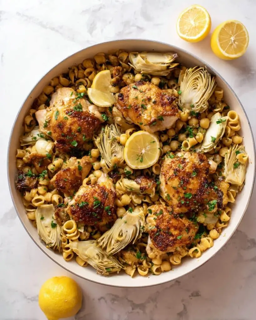 One Pan Chicken & Artichoke Couscous Recipe