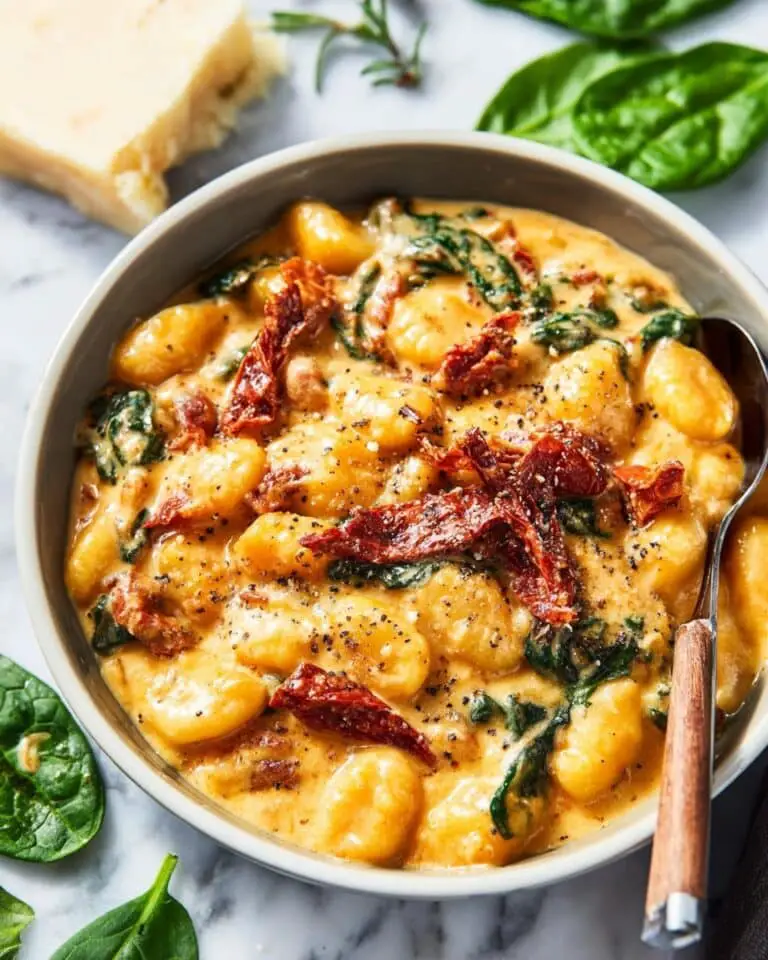 Sun Dried Tomato Gnocchi with Creamy Spinach and Parmesan Recipe