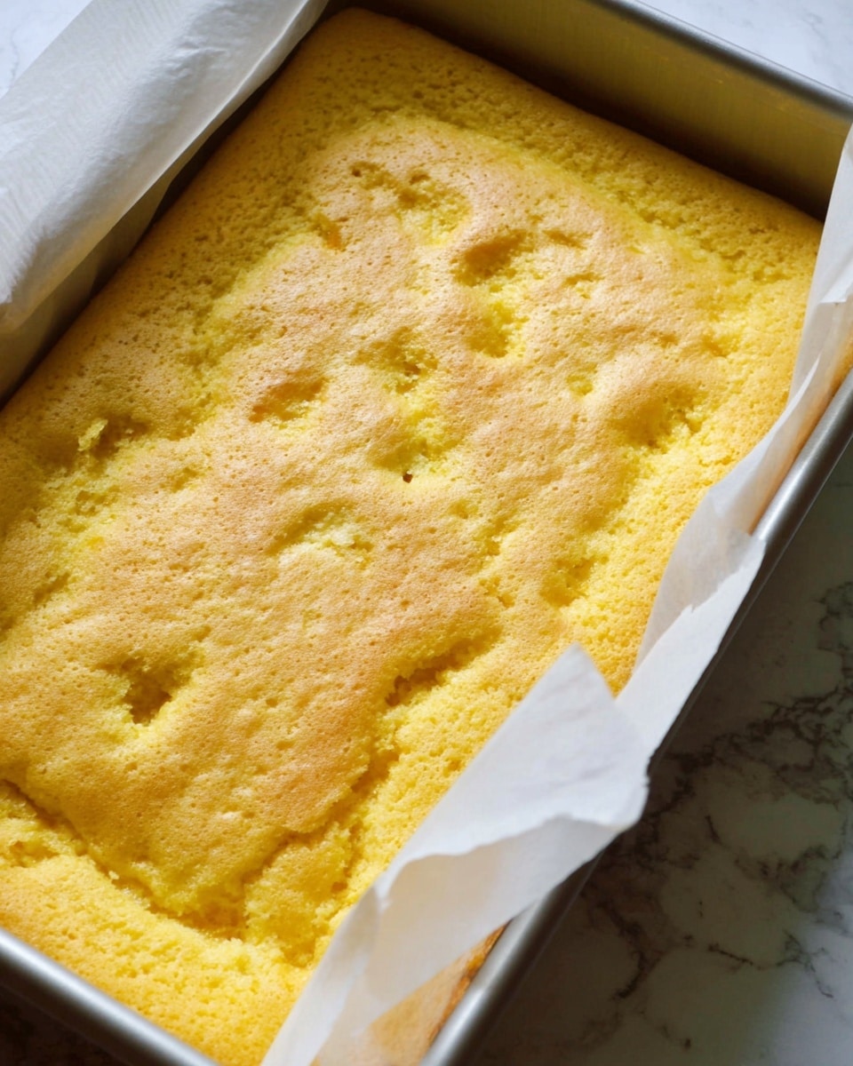 A square piece of cake with two visible layers sits on crumpled white paper. The bottom layer is crumbly and yellow with chunks of orange fruit inside, while the top layer is smooth and creamy beige with a few cracks on the surface. In the background, there are out-of-focus slices of yellow-orange fruit. A silver fork rests on the left edge of the white marbled surface next to the cake. photo taken with an iphone --ar 4:5 --v 7
