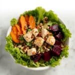 Chickpea and Grilled Chicken Salad with Beetroot, Carrots, and Feta Recipe