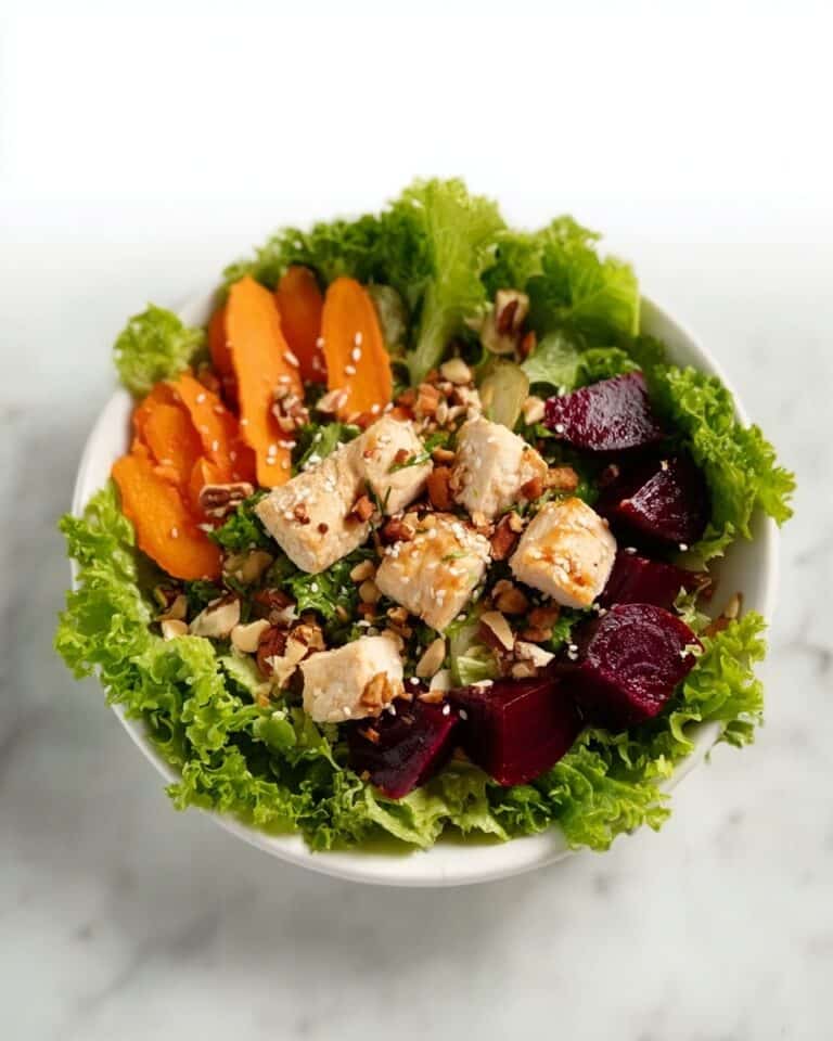 Chickpea and Grilled Chicken Salad with Beetroot, Carrots, and Feta Recipe