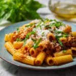 Spicy Italian Sausage Rigatoni in Creamy Marinara Recipe