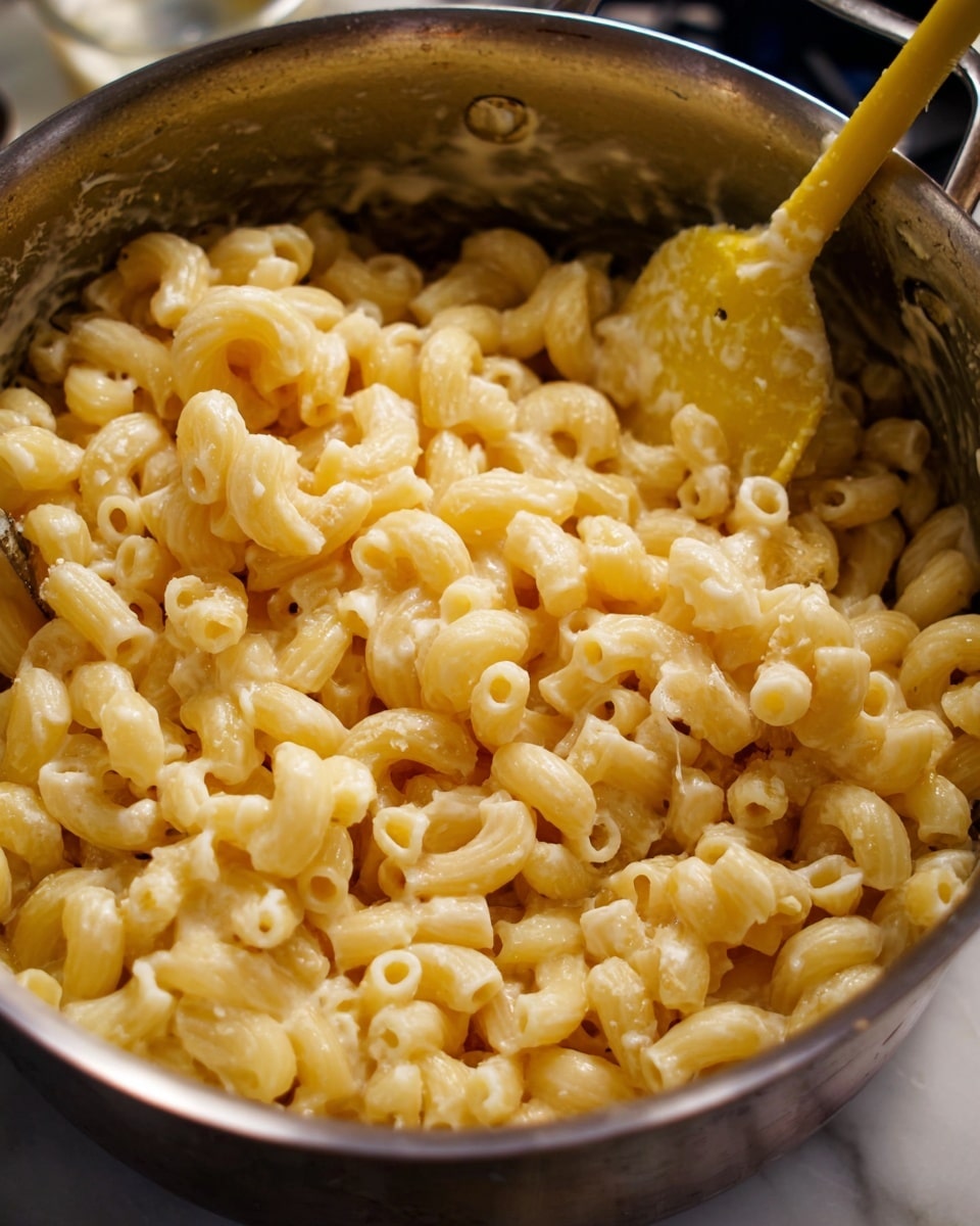 A round clear glass dish holds a macaroni and cheese bake with a thick, golden-brown breadcrumb topping covering the entire surface, showing a crunchy texture. A portion is scooped out from the right side, revealing soft, creamy macaroni beneath with a melted, slightly stretchy cheese layer. Next to the dish, a white round plate with blue floral patterns contains a serving of the macaroni and cheese, displaying distinct spiral-shaped pasta coated in a creamy cheese sauce with some golden breadcrumb bits mixed in. The setup is on a white marbled surface with a white cloth featuring a blue grid pattern nearby. Photo taken with an iphone --ar 4:5 --v 7