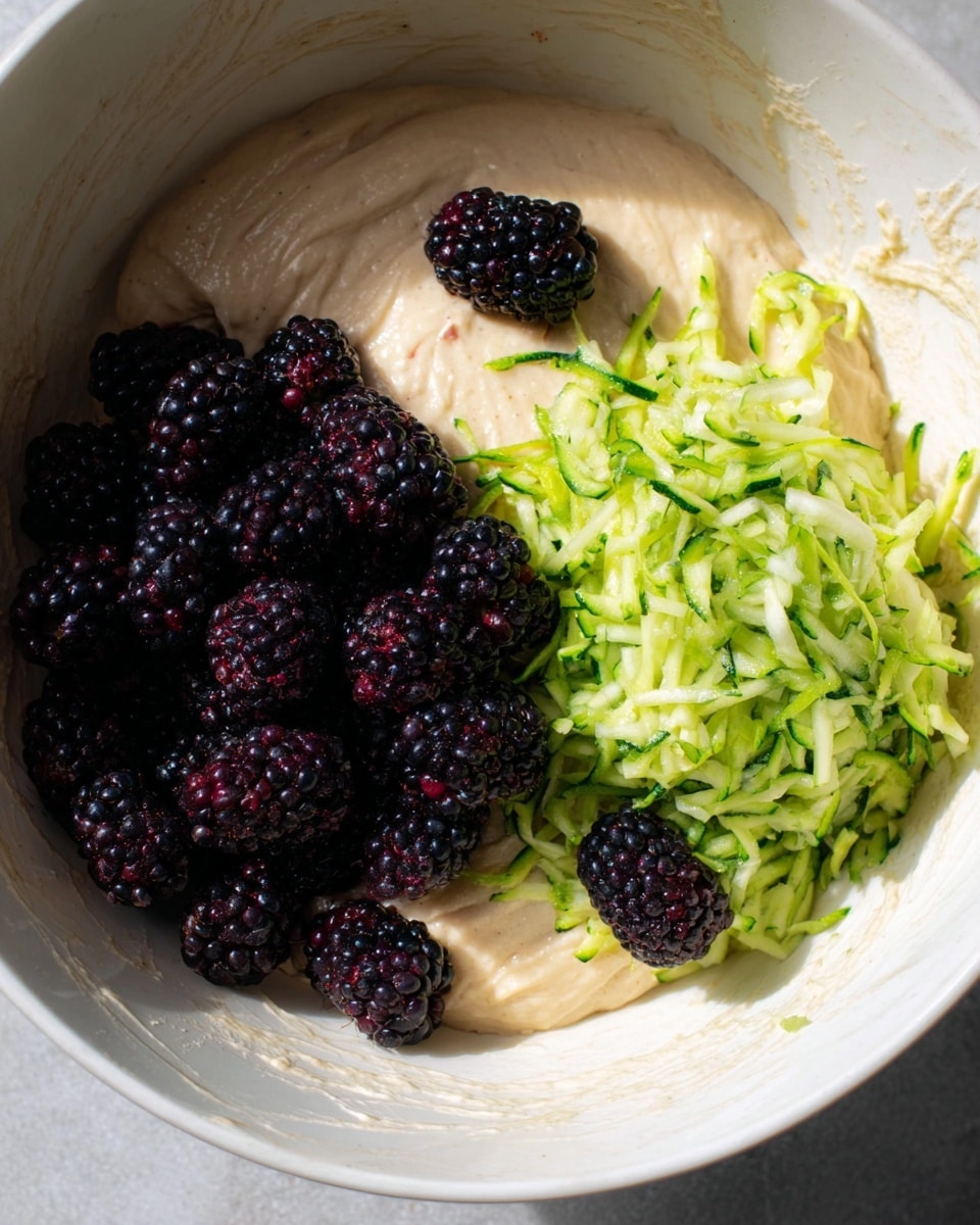 A close-up view of a crumbly tart with a rough, uneven golden-brown topping mixed with small dark purple-black berry pieces scattered on top. The crumbly layer is thick, with a sticky, slightly shiny light beige glaze lightly coating the surface, filling some gaps between crumbs and berries. The tart is placed on a white marbled texture, visible around the edges with a few small spots of glaze dripping onto the surface. Photo taken with an iphone --ar 4:5 --v 7