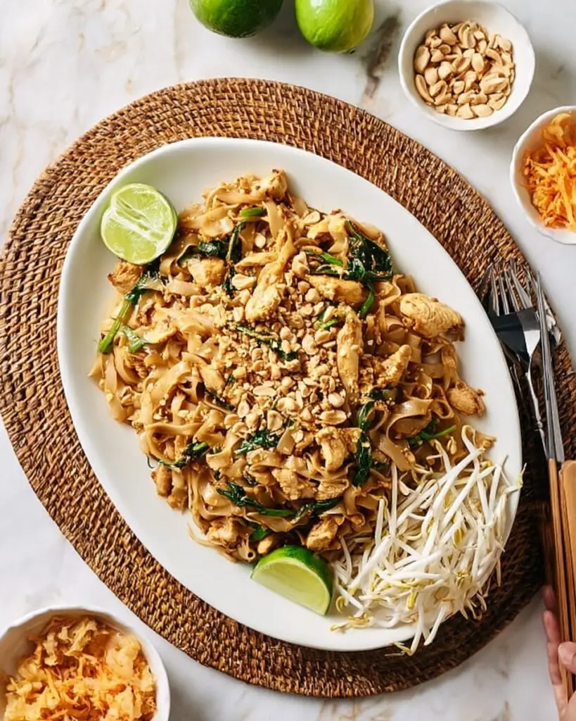 Authentic Thai Pad Thai with Chicken and Dried Shrimp Recipe