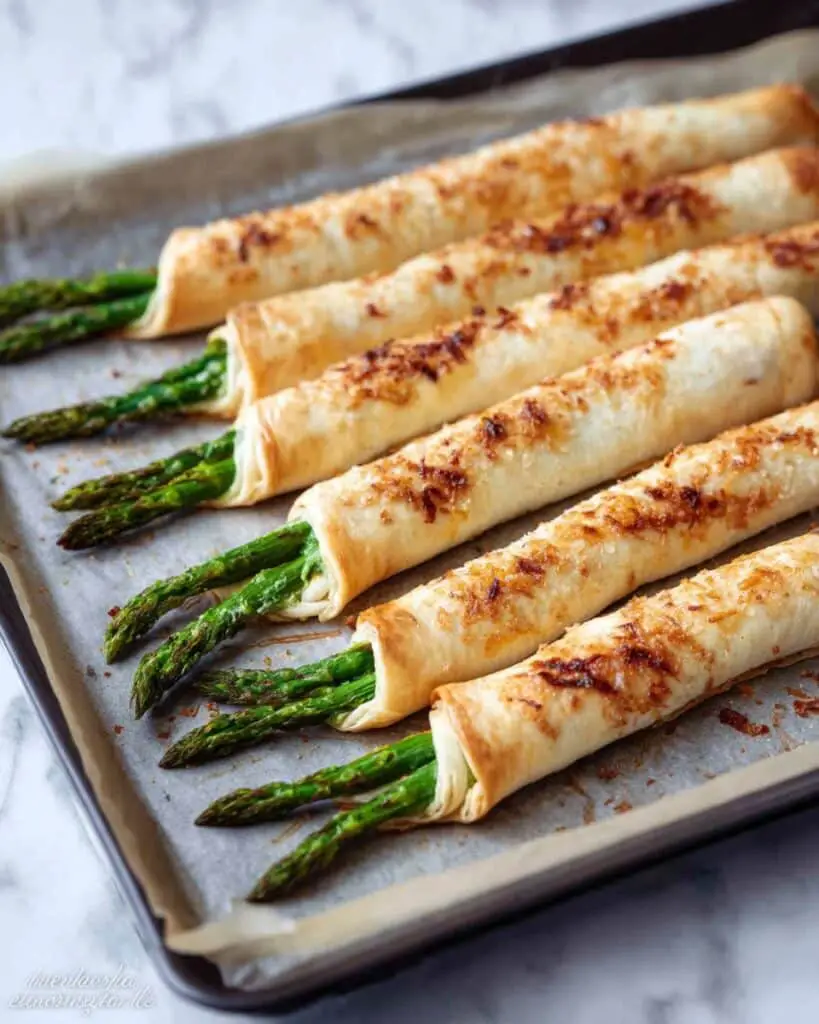 Phyllo, Parmesan, Bacon Asparagus Bundles Recipe