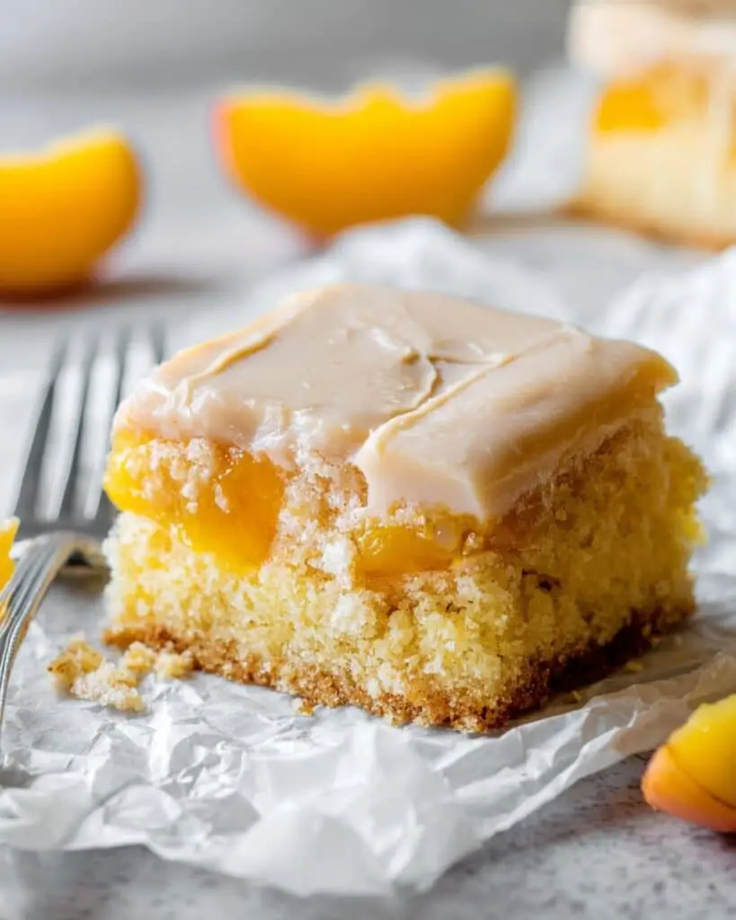 Brown Sugar Peach Cake with Peach Frosting Recipe