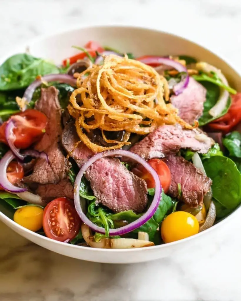 Steak Salad with A.1. Steak Sauce, Manchego Cheese, and Cherry Tomatoes Recipe
