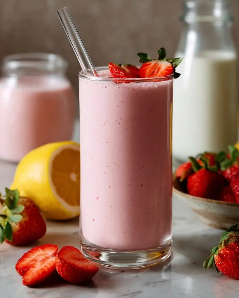 Creamy Strawberry Spinach Smoothie with Banana and Vanilla Protein Recipe