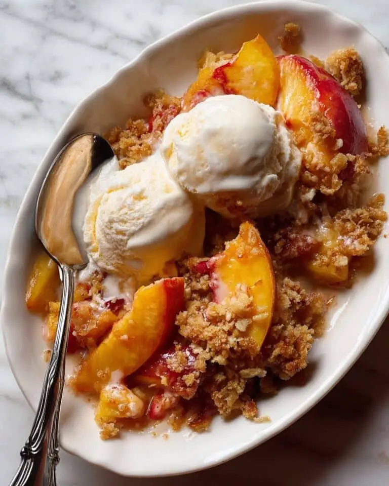 Warm Peach Crumble with Spiced Crumb Topping Recipe