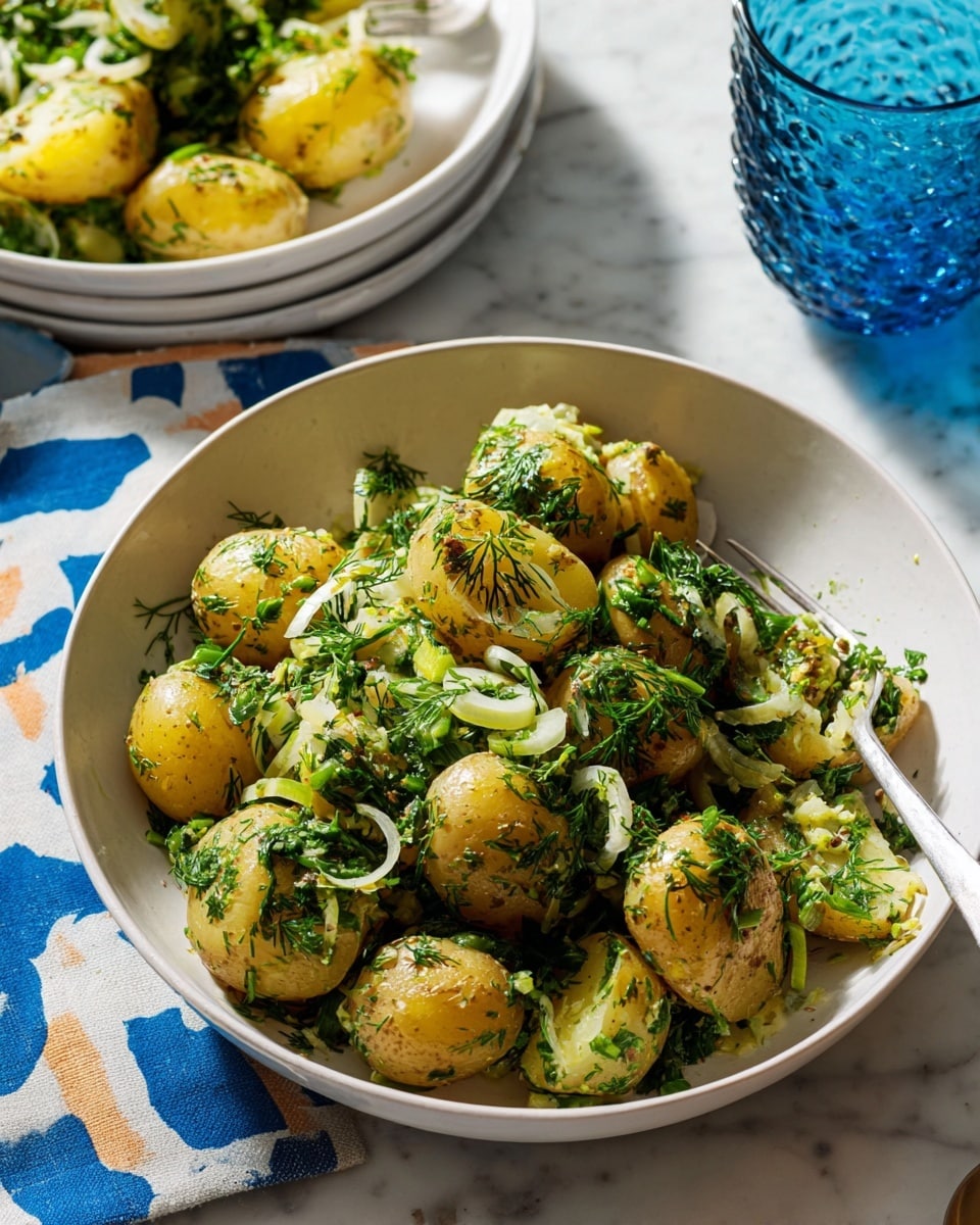 Vinegar-Based French Potato Salad with Cornichons Recipe