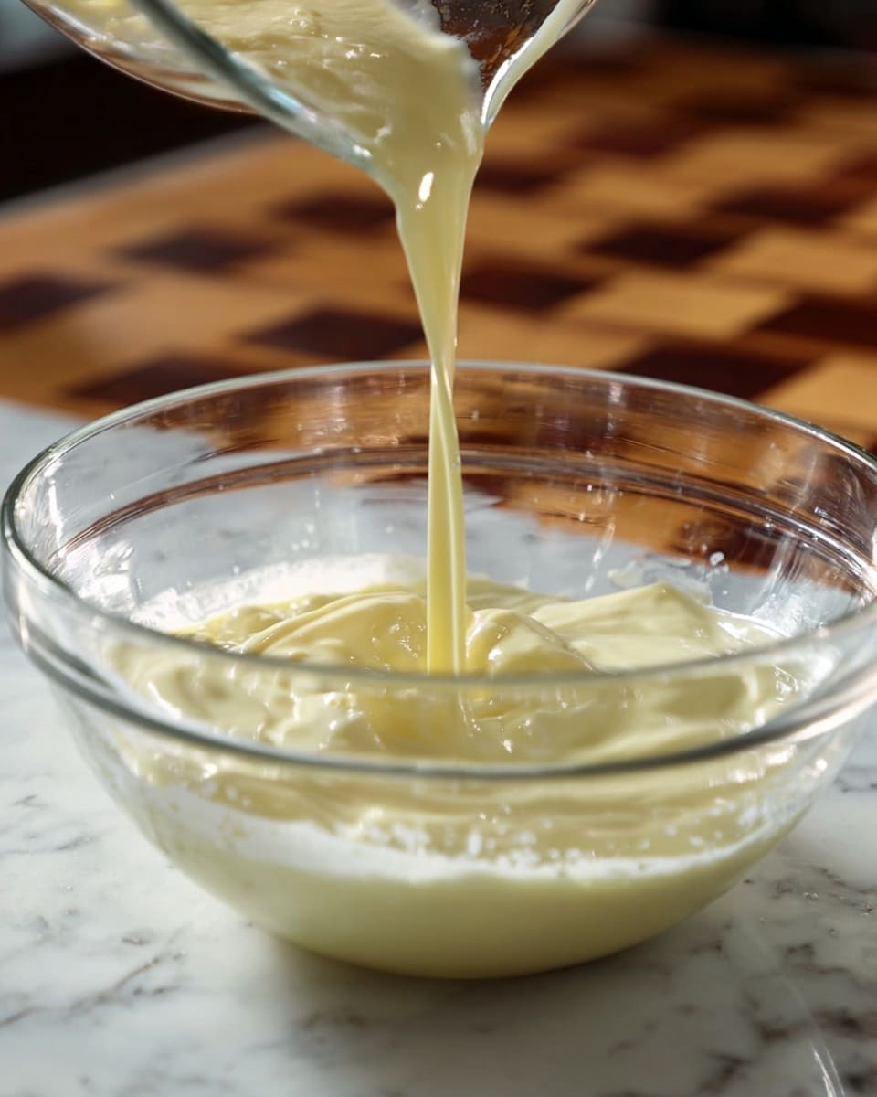 A close-up view of a single cinnamon roll with five visible layers spiraled tightly, showing a light golden brown dough with darker, caramelized edges and cinnamon filling in between each layer; the roll is drizzled with thick, white icing in diagonal stripes that follow the spiral pattern, creating a contrast against the warm tones of the pastry, all set against a white marbled surface photo taken with an iphone --ar 4:5 --v 7