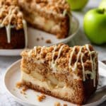 Apple Coffee Cake with Crumb Topping and Maple Glaze Recipe