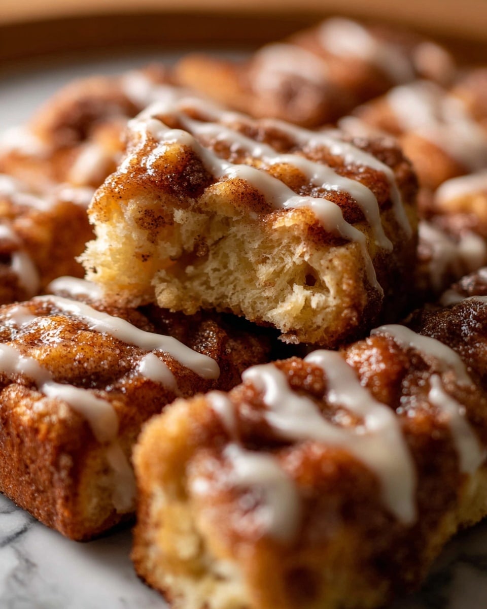 A close-up image of multiple cinnamon rolls arranged in rows on parchment paper inside a baking tray, each roll showing a golden-brown base color with dark brown cinnamon swirls, topped with a thick layer of creamy white icing slowly dripping down the sides, creating a soft glossy texture on top. Photo taken with an iphone --ar 4:5 --v 7