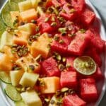 Watermelon Fruit Salad with Pistachios, Honey, and Lime Recipe