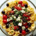 Bow Tie Pasta Salad with Grape Tomatoes, Mozzarella, and Basil Recipe