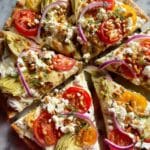 Mediterranean Whole Wheat Pizza with Artichokes, Tomatoes, and Goat Cheese Recipe
