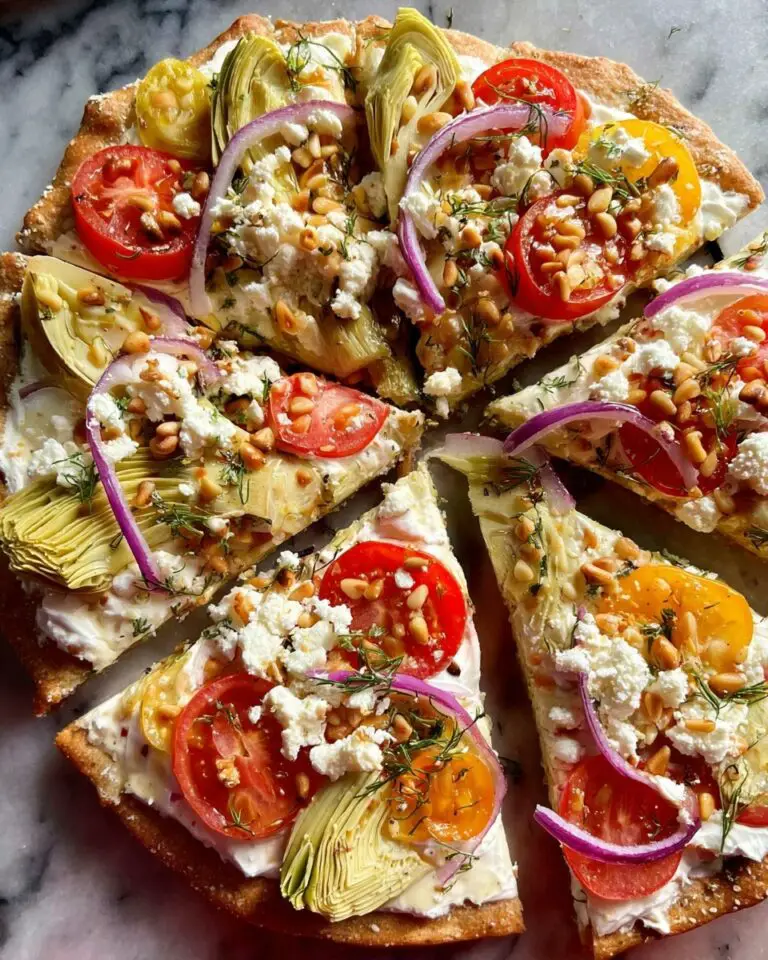 Mediterranean Whole Wheat Pizza with Artichokes, Tomatoes, and Goat Cheese Recipe