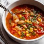 Creamy Butter Bean Soup with Corn and Vegetables Recipe