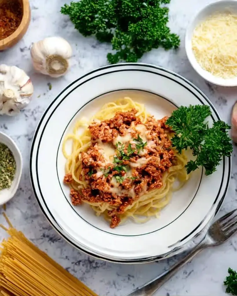 Ground Chicken Spaghetti with Tomato and Cheese Recipe
