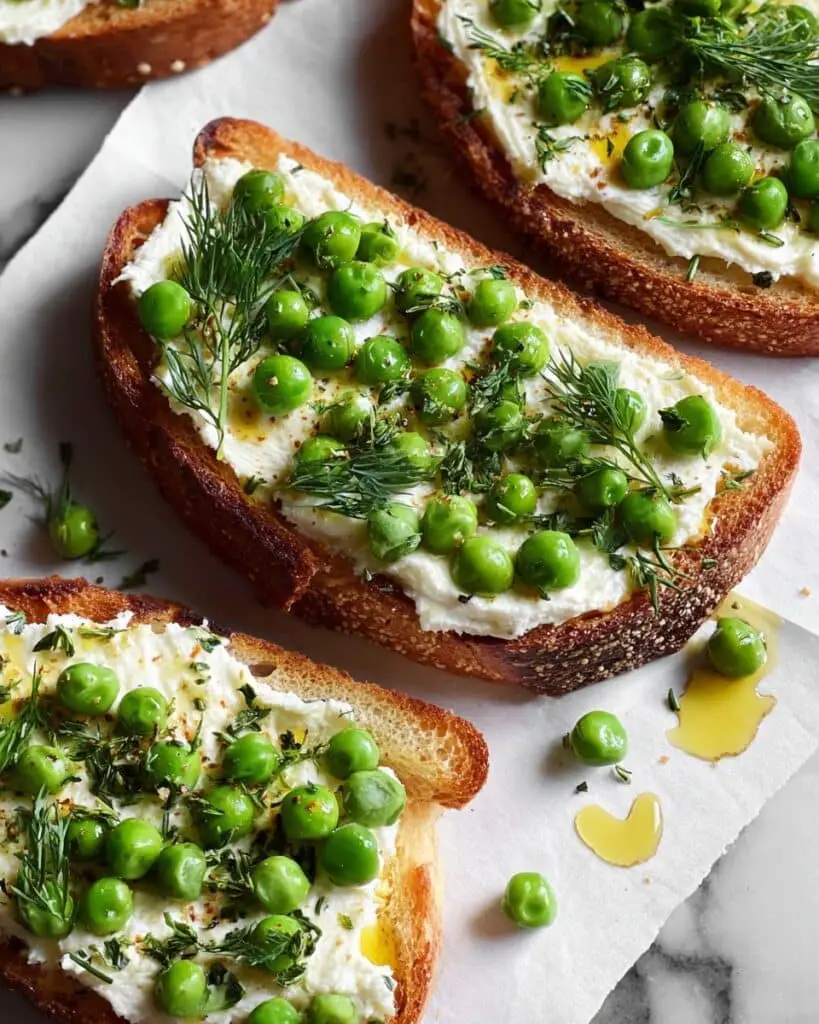 Pea Toast with Mascarpone and Lemon Recipe