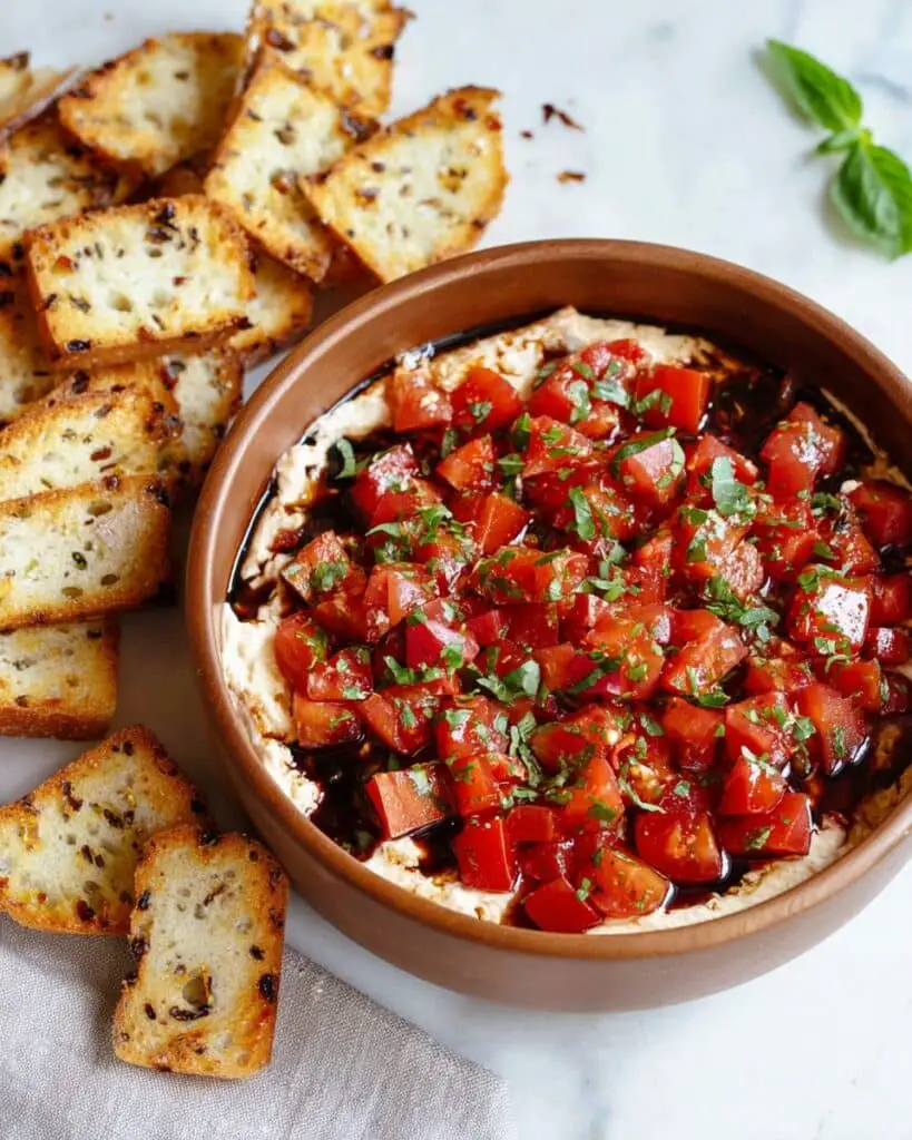 Bruschetta Dip with Tomato, Basil, and Parmesan Recipe