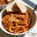Instant Pot Spaghetti with Ground Beef and Tomato Sauce Recipe