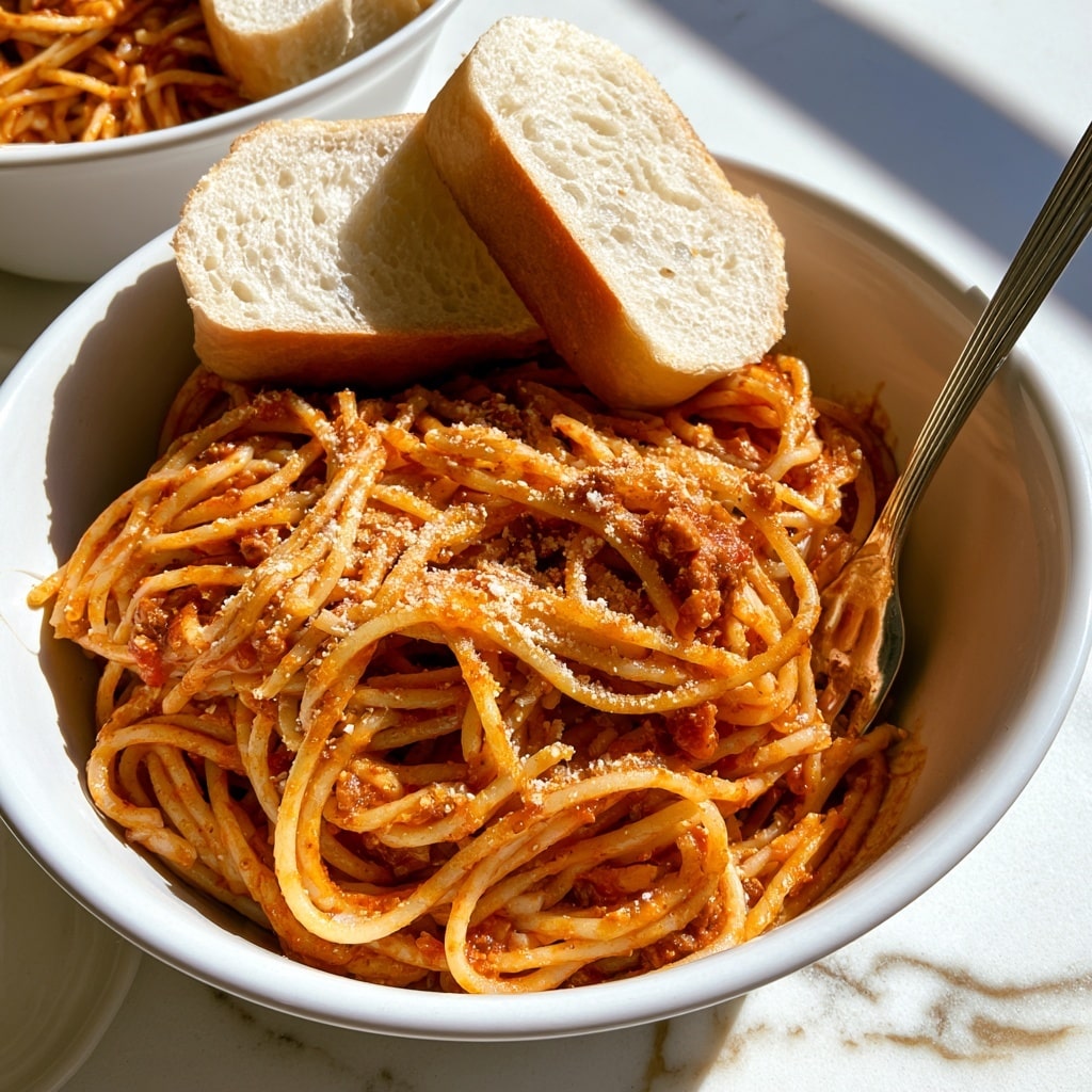 Instant Pot Spaghetti with Ground Beef and Tomato Sauce Recipe