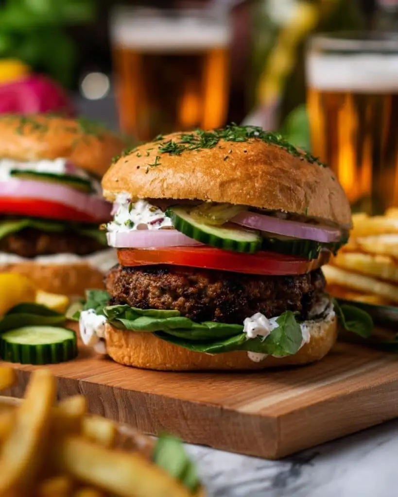 Lamb Burgers with Garlic, Rosemary, and Spices Recipe