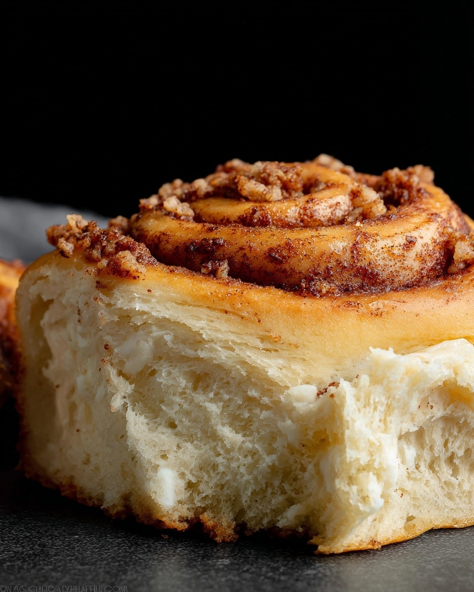 There are six swirled cinnamon rolls arranged in a flower shape on a round white plate. Each roll has a golden-brown outer layer with dark brown cinnamon spiral filling inside. The plate rests on a white marbled surface with a grey cloth draped beside it. In the top left corner, a white cup with light brown coffee sits on a matching white saucer. A woman's hand holds a small brown cinnamon stick near the bottom left edge. A small green leafy plant and light pink flowers peek in from the bottom right corner. Photo taken with an iphone --ar 4:5 --v 7