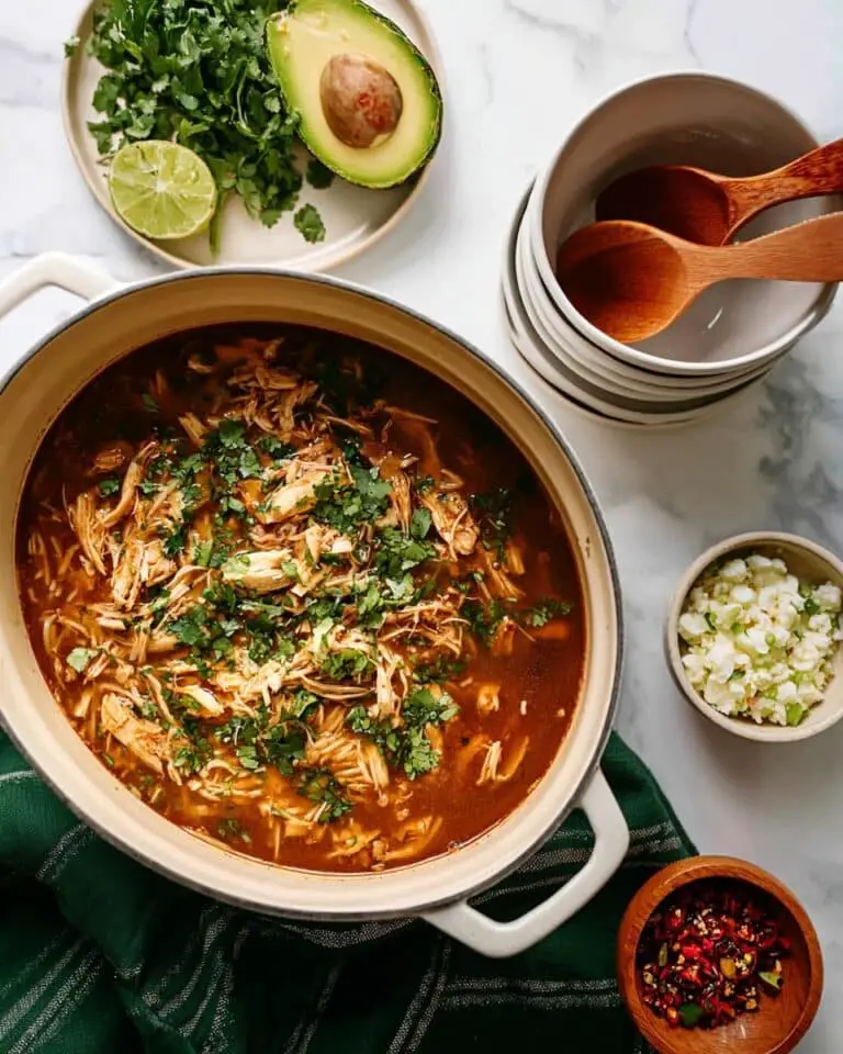 Chicken Fideo Soup with Avocado, Queso Fresco, and Cilantro Recipe